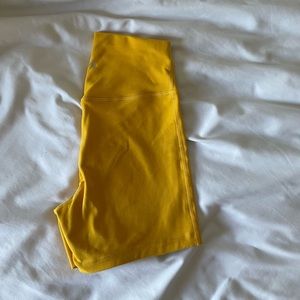 Yellow seamless TLF gym shorts